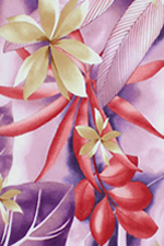 11palu  - tropical vintage style, Hawaiian botanical fabric. Stylized flowers, palm fronds, and leaves, apparel cotton, - tropical vintage style, Hawaiian botanical fabric.
