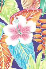11welina  - tropical vintage style, Hawaiian botanical flower fabric.