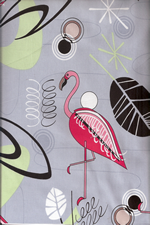 12welo vintage Hawaiian flamingos, space age palm fronds, abstracts