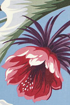 20kapalua vintage Hawaiian flowery fabric on non-upholstery barkcloth cotton fabric.