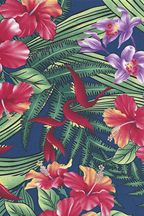 20palaiki  - tropical vintage style, Hawaiian botanical flower fabric.