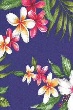 20'u hene Tropical Hawaiian heliconia, hibiscus and plumeria flowers on an apparel.