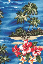 21mauna lepa - tropical vintage style, Hawaiian botanical fabric.