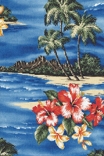 21mauna lepa - tropical vintage style, Hawaiian botanical fabric.