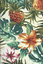 30halekea  - tropical vintage style, Hawaiian botanical flower fabric.