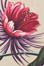 30kapalua
 		night blooming cereus - cotton barkcloth fabric Hawaiian vintage style fabric