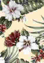 30lehua Hibiscus, plumeria & lehua flowers -     on a non-upholstery      	  overall photo
		cotton barkcloth fabric - Hawaiian vintage style fabric