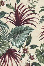 30mamaka
		Hibiscus flowers - on a non-upholstery cotton barkcloth fabric - Hawaiian vintage style fabric