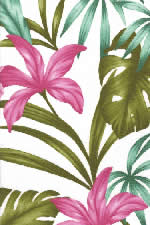30meli Vintage Hawaiian Lily flowers on a cotton poplin apparel fabric.