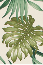 30miha tropical leafy apparel cotton,  - tropical vintage style, Hawaiian botanical flower fabric.