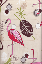 30welo vintage Hawaiian flamingos, space age palm fronds, abstracts