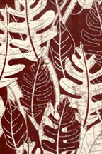 40batik Screen Printed Hawaiian Batik tropical leaves  on  apparel fabric