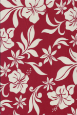 40papau Tropical Hawaiian parau, hibiscus, vintage, cotton apparel fabric.
