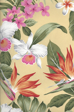 30lehiwa Barkcloth Hawaii  - tropical vintage style, Hawaiian botanical palm tree fabric.