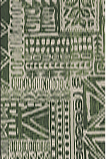 70kapakaha tiki, tapa, lava, on cotton poplin apparel fabric.