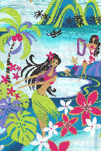 80hana ma'i - tropical vintage style, Hawaiian botanical fabric.
