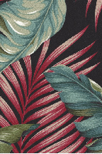 Banana Leaf Black hawaiian vintage style fabric