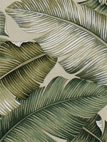 Big leafy banana leaves, tropical Hawaiian bark cloth fabric.