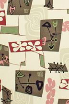 Daddy-o Natural Barkcloth Hawaii  - tropical vintage style, Hawaiian abstract atomic fabric.