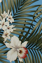 Fern Blue upholstery barkcloth fabric.