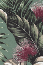 Hahalani  - tropical vintage style, Hawaiian botanical flower fabric.