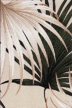 Kailua Tan Big leafy Fern Hawaiian Tropical Outdoor fabric