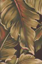 Maluhia Coffee Large frond leaves on a indoor/outdoor upholstery fabric.