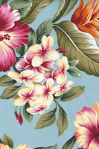Olelo Aqua upholstery barkcloth fabric.