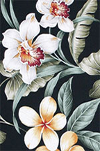Hawaiian vintage Orchids and plumeria Upholstery Barkcloth
