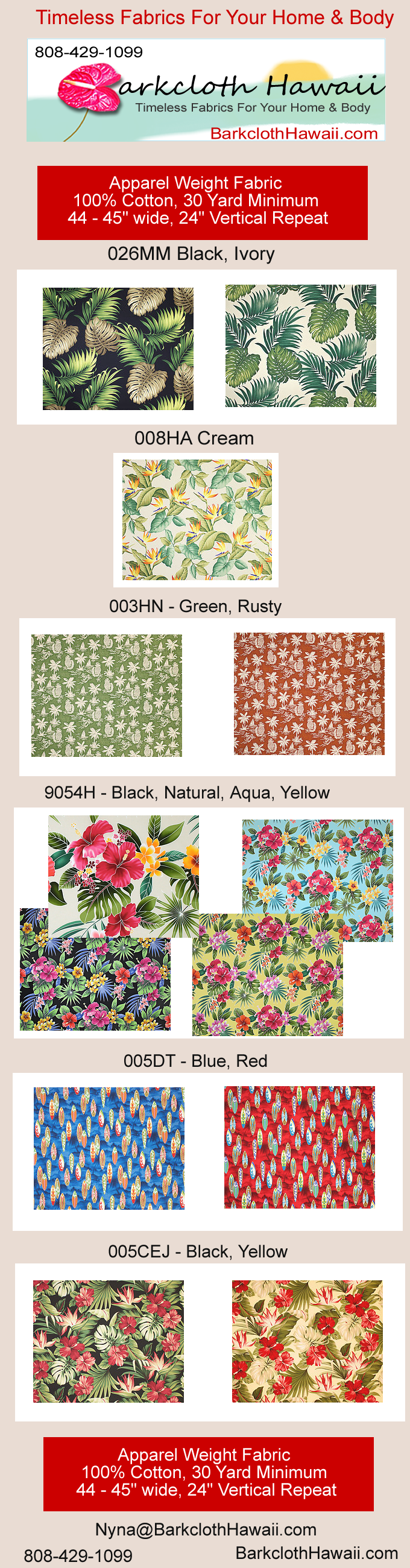 Wholesale Hawaiian Fabric