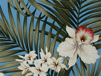 10ekahi Bird of paradise, apparel cotton, Hawaiian vintage style fabric 