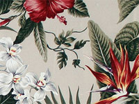10papa plumerias, frangipangi, apparel cotton, Hawaiian vintage style fabric