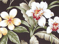 10papa plumerias, frangipangi, apparel cotton, Hawaiian vintage style fabric