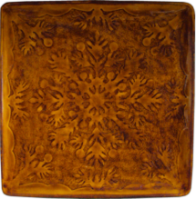 Ceramic Quilt Plate Brown