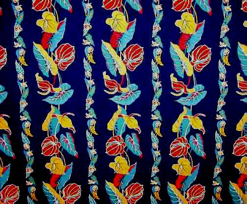 20hou Abstract Anthurium flowers on poplin apparel fabric.