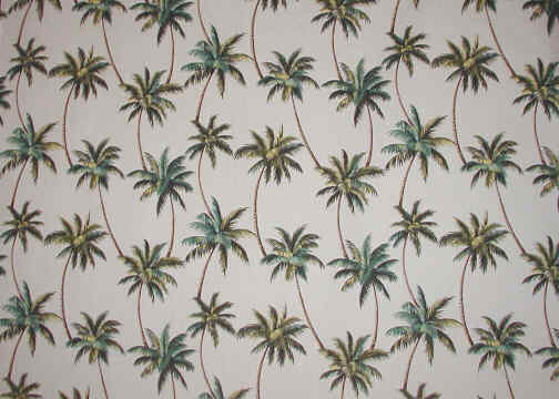30makani Cream, palmtrees - apparel cotton Hawaiian vintage style fabric