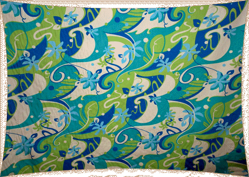 Tropical Hawaiian abstract atomic, sixties, 60's, cotton fabric