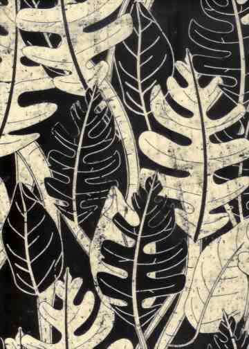 10batik Black, apparel cotton Hawaiian vintage style fabric