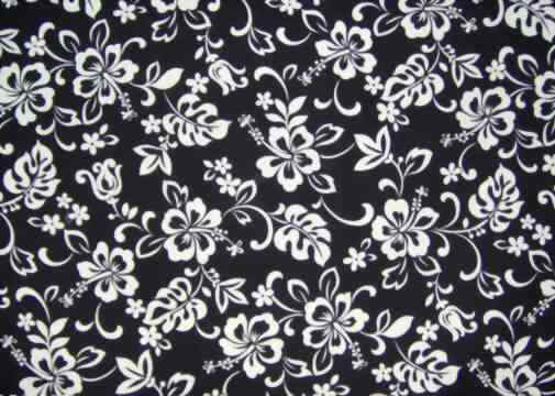 10liko black & white, hibiscus, apparel cotton, Hawaiian vintage style fabric.