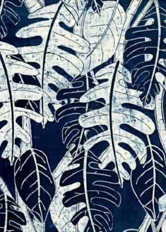 20batik Navy, apparel cotton Hawaiian vintage style fabric