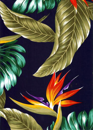 20ekahi Bird of paradise, apparel cotton, Hawaiian vintage style fabric 