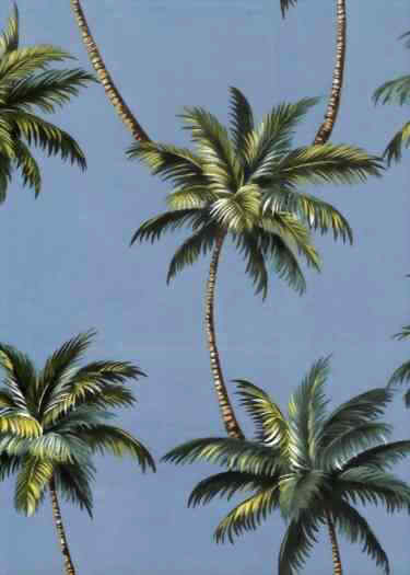 20makani slate background with palm trees, apparel cotton Hawaiian vintage style fabric