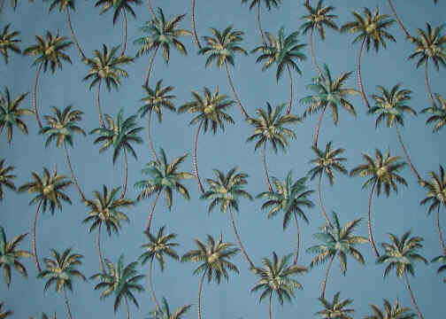 20makani Blue - palmtrees, apparel cotton Hawaiian vintage style fabric