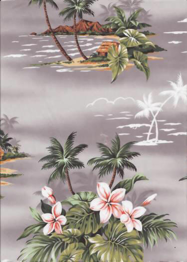 12nuha gray, apparel cotton Hawaiian vintage style fabric