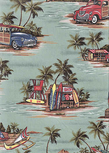 70halawa Tropical Hawaiian Tropical Hawaiian Fronds & Ferns , cotton apparel fabric..