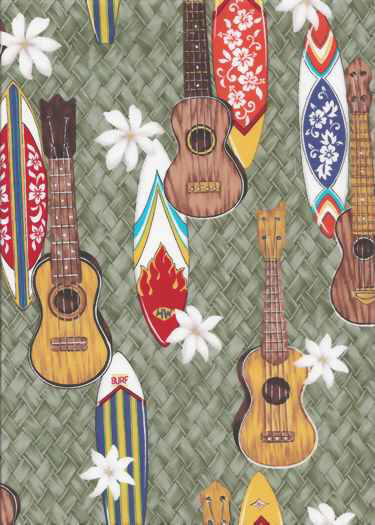 70mele Tropical Hawaiian ukulele Musical Instruments , cotton apparel fabric..