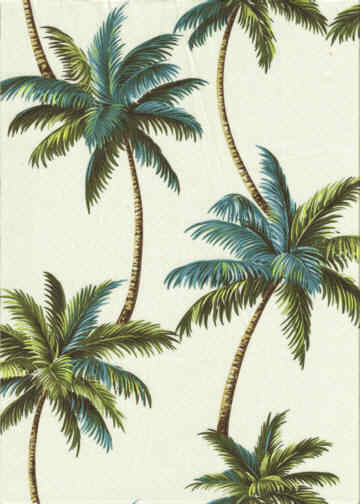 30makani cream background with palm trees, apparel cotton Hawaiian vintage style fabric