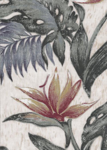 30kamakoi. Tropical Vintage Bird Of Paradise on a heavy rayon  fabric.