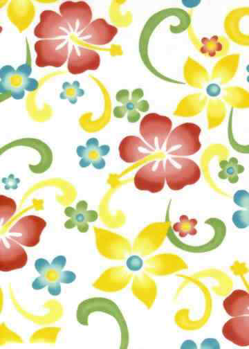 30kanaono.jpg. Hibiscus & Plumeria  for quilting or apparel fabric, retro fabric, cotton apparel fabric.