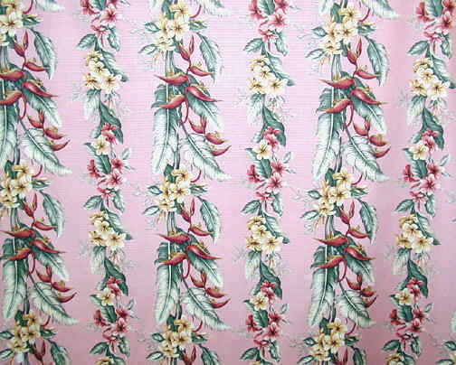 60lei Pink, apparel cotton Hawaiian vintage style fabric